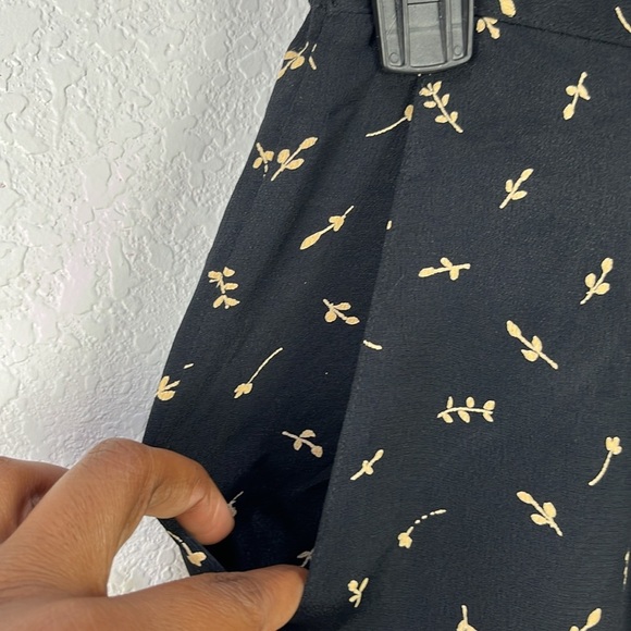 Vintage Carole Little Women’s Black Tan Floral Pants Wide Leg Sz 8 Pockets Boho - Picture 6 of 9